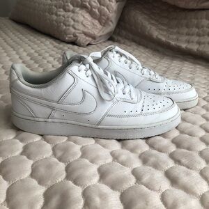 Nike Court Vision Low White Leather Sneakers | Women’s